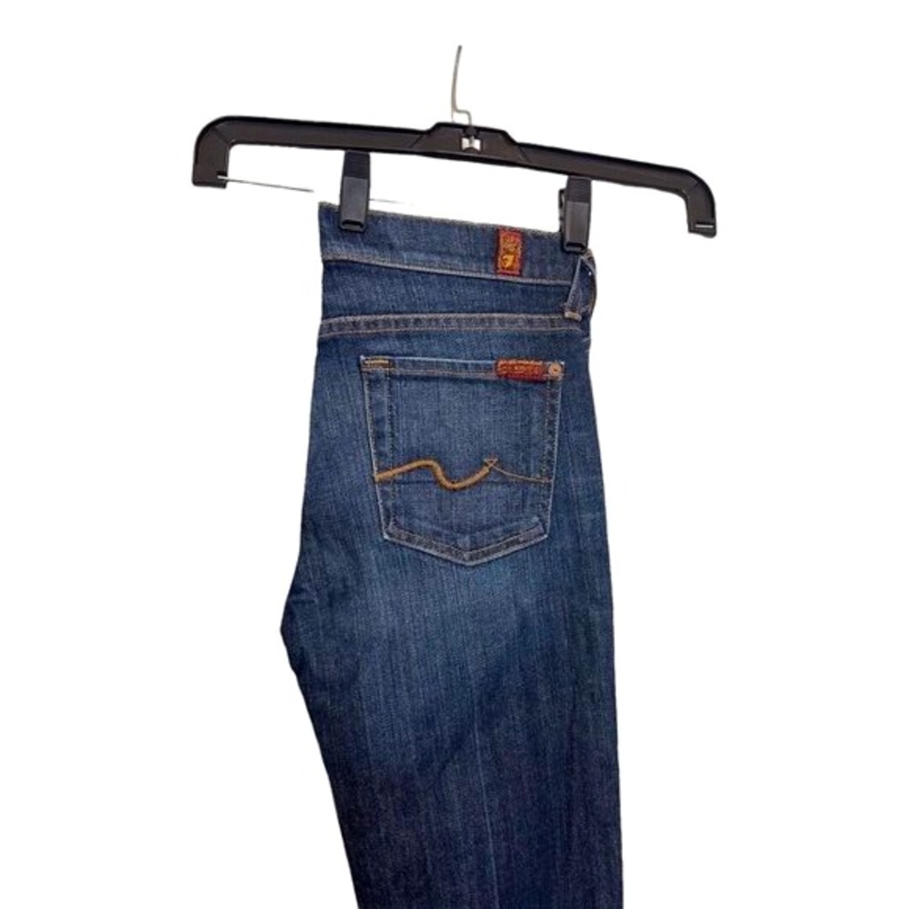 7 For All Mankind Bootcut Jeans Dark Wash Blue Womens Size 25x32 - Picture 5 of 10
